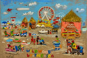 Image of TIKI CABANA BEACH PEOPLE Giclee