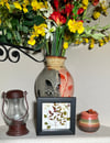 Genuine Chrysanthemum And Obsession Nandina Wildflower Art In 6" X 6" Shadow Box (Item# 202202S)