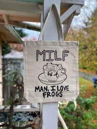 Image 1 of MILF Man I Love Frogs Canvas Tote Bag
