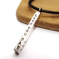 Image 1 of Personalised Chunky Silver Bar Necklace
