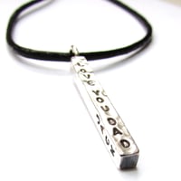 Image 2 of Personalised Chunky Silver Bar Necklace