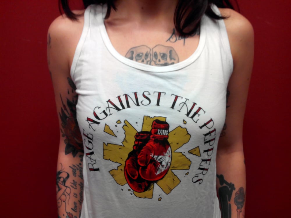 Image of T-shirt Rage Against The Peppers (girlie white)