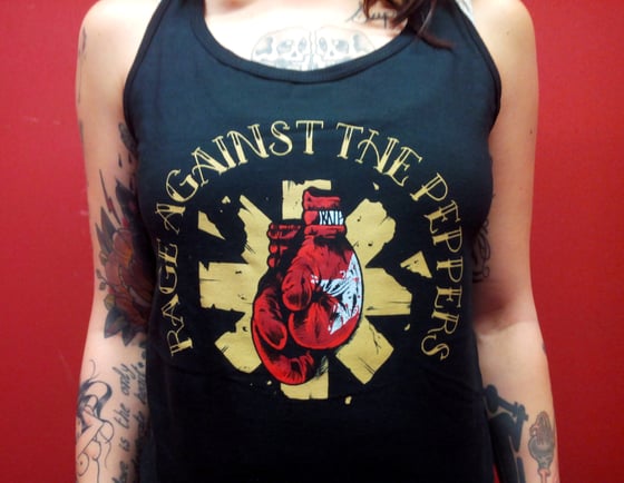 Image of T-shirt Rage Against The Peppers (girlie black)
