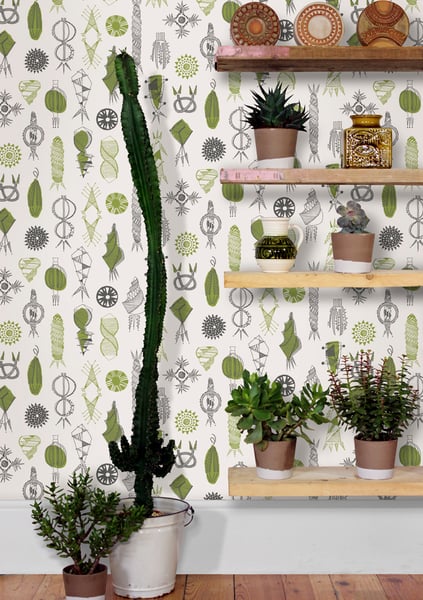 Image of Equinox Wallpaper - Asparagus