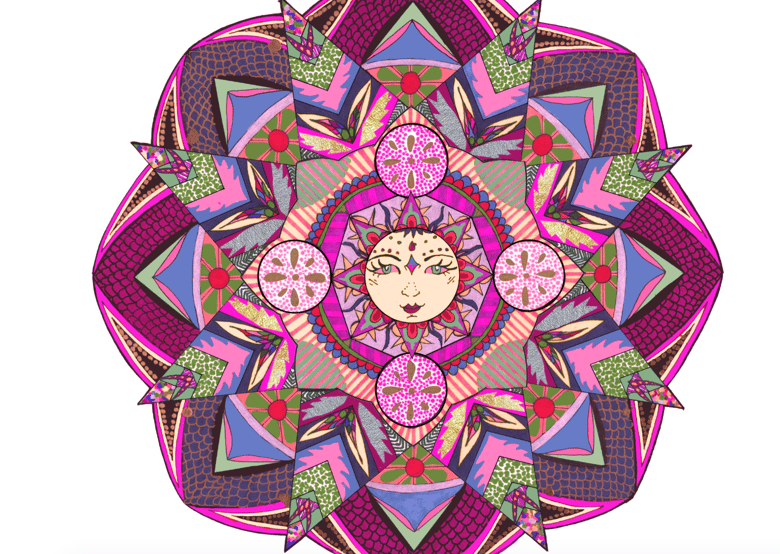 Image of A3 Sunshine Mandala print - Colour edit 1