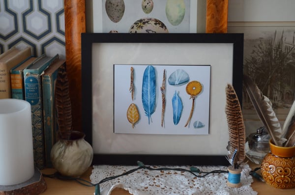 Image of Beach Treasure - Feathers and Stones
