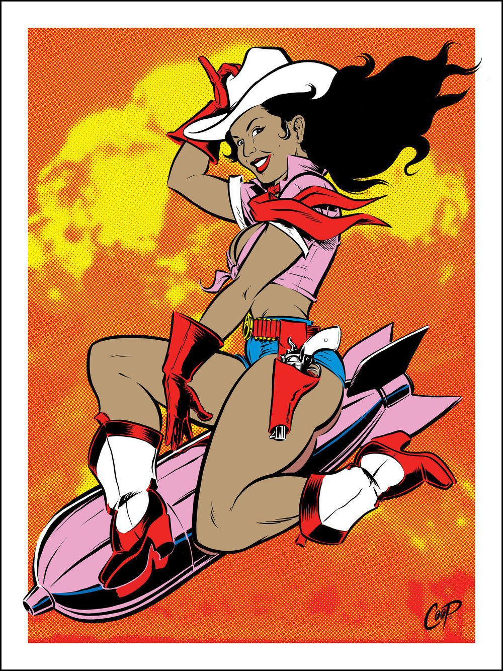 Image of ATOMIC COWGIRL silkscreen print