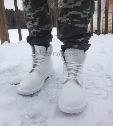 all white timberlands