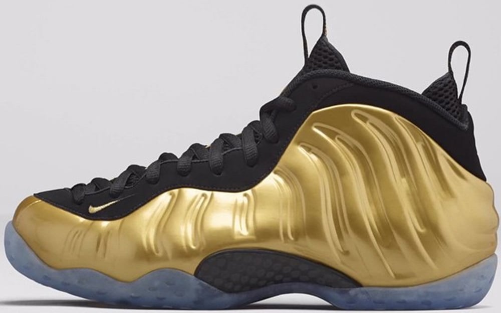 Air foamposite hot sale gold