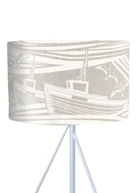 Image 2 of Whitby Linen Lampshade - White