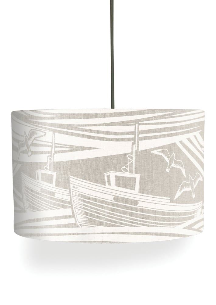 Image of Whitby Linen Lampshade - White