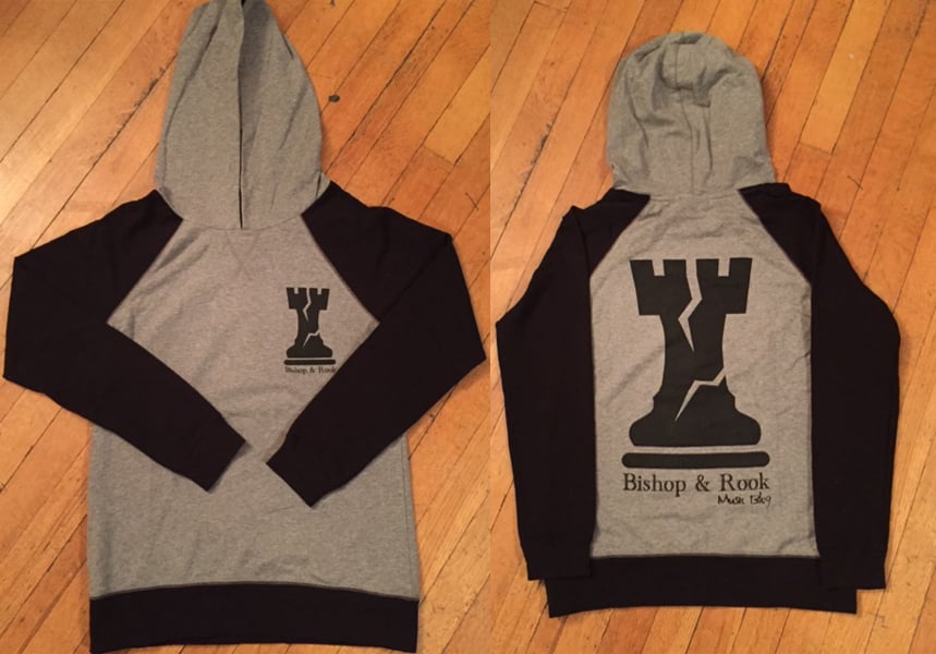 Ladies Grey Pullover Hoodie Shirt & Rook