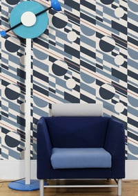 Image 1 of P.L.U.T.O. Wallpaper - Washed Denim & Copper