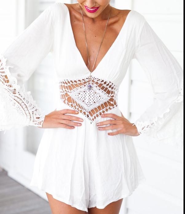 cute white rompers