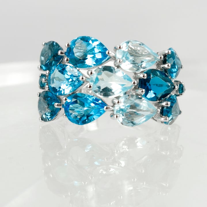 Image of Blue topaz cocktail ring