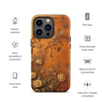 Image 21 of Baroque Goth Inspired Gold and Orange Textured Floral Look Tough Case for iPhone®