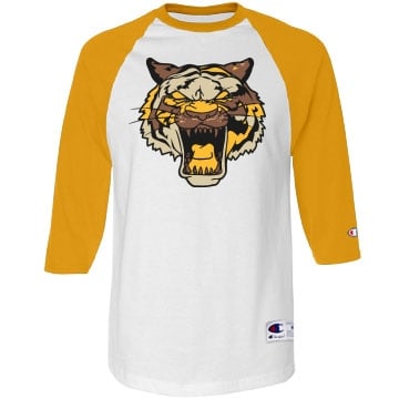 Image of White / Gold Hunger Games Raglan