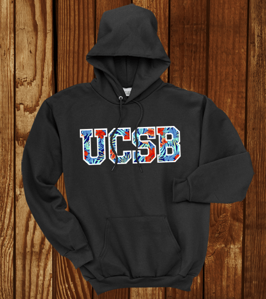 Image of UCSB Floral Hoodie Black