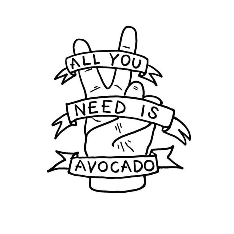 Image of all you need is avocado A4 print 