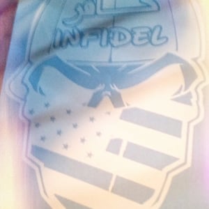 Image of Infidel - American Flag Bandana - White vinyl decal