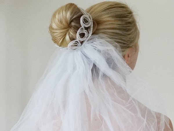 Image of Vintage Bridal Crown and Tulle Veil