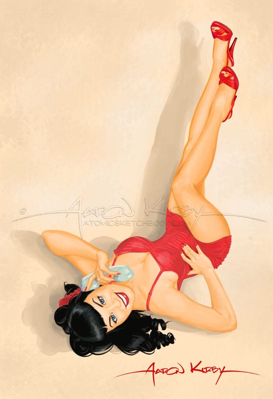 Image of Bettie Paige pin up print