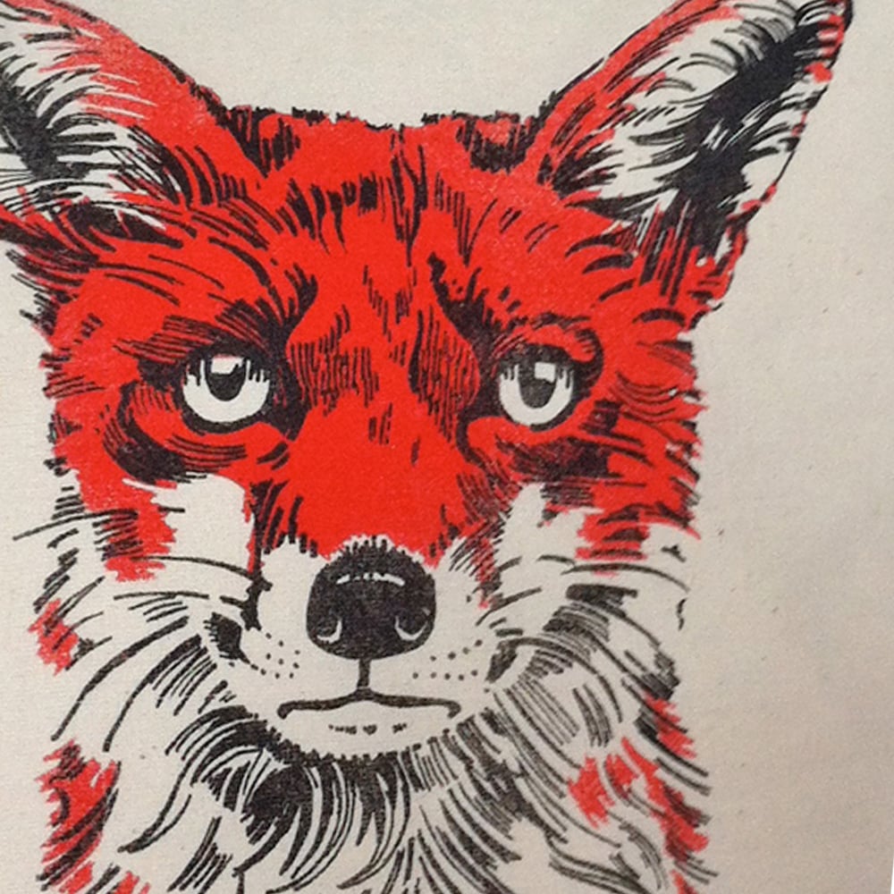 Image of RED FOX CUSHION, LINEN