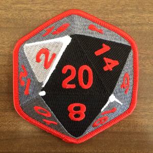 Image of D20 Embroidered Patch - BACK IN STOCK