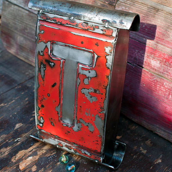 Image of 1958 Chevrolet Tailgate Letter T Metal Wall Art