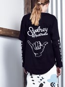 Image of SHAKA DOUBLE SLEEVE TEE (Sydney Australia embroidery) – Black