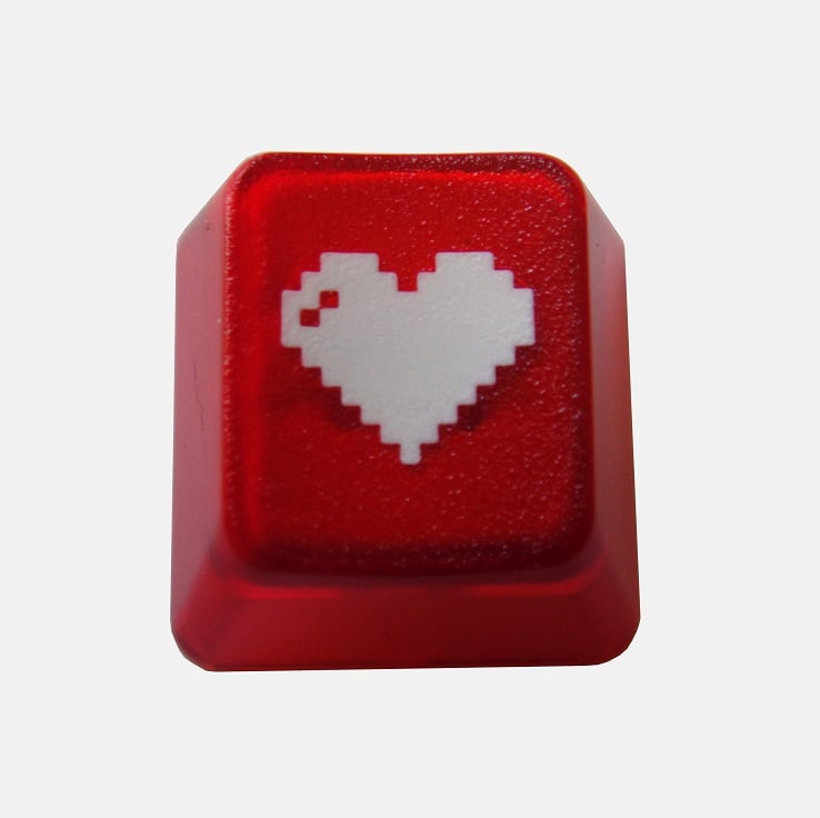 Image of Translucent Red 8-bit Heart Keycap