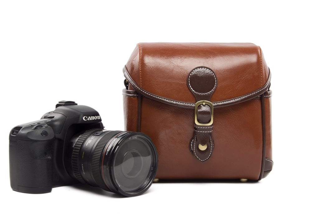 leather canon camera bag