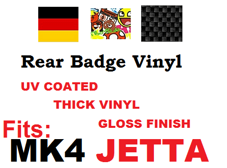 Image of Rear Badge Vinyl -Sticker bomb-German Flag-Carbon Fiber Fits: MK4 Jetta 