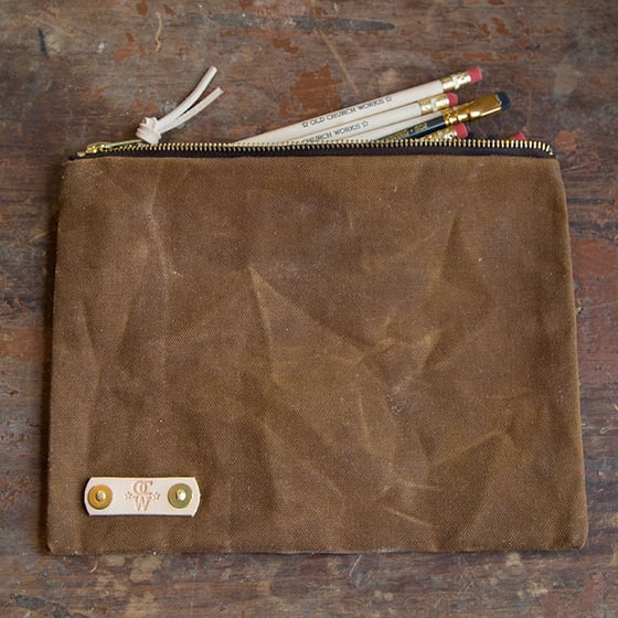 Image of Waxed Canvas Large Pencil Pouch