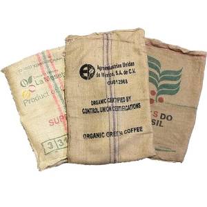 Image of 1 (one) Used Coffee Bean Burlap Bags - Burlap Coffee Bags - Coffee bean sack - organic recycling
