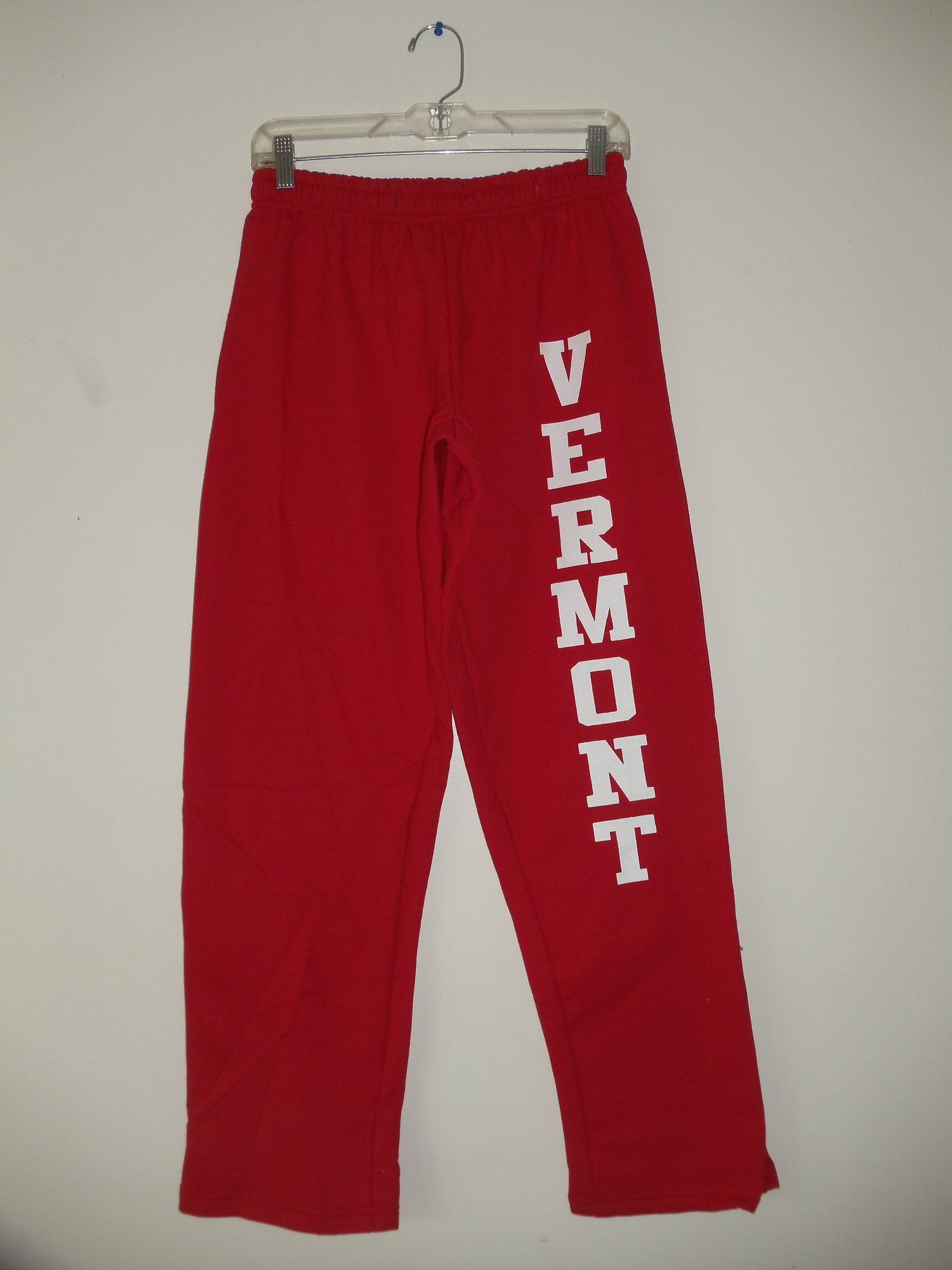Image of Vermont Sweatpants 8oz White on Red - Vermont clothing - 802 clothing - 802 store