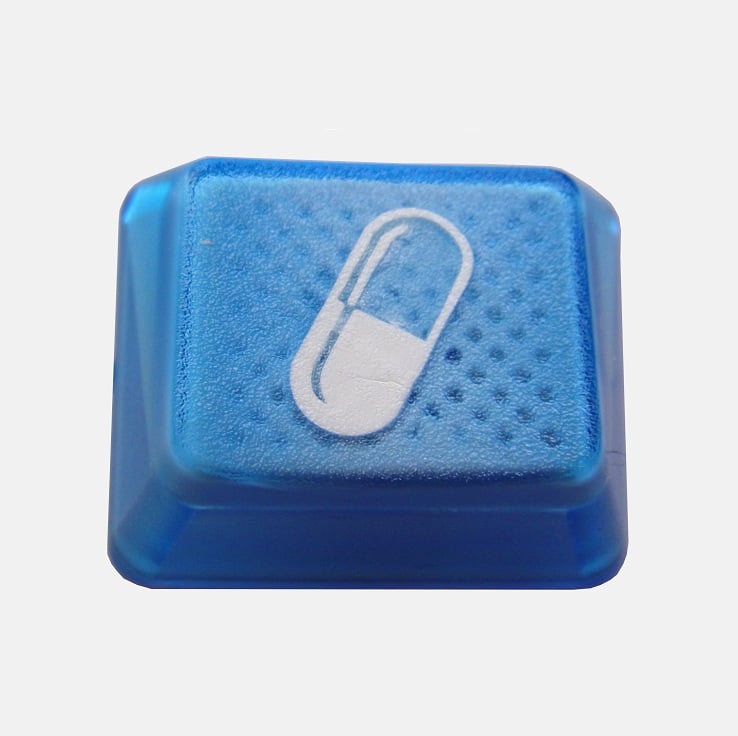 Image of 1.25x Translucent Blue Pill Keycap 