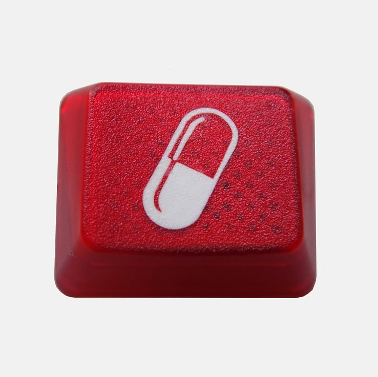 1.25x Translucent Red Pill Keycap Home of Custom Cherry MX