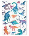 '21 Dinosaurs' Art Print