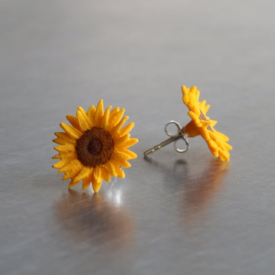 Image of 3D printed Earrings Van Gogh Sunflower 