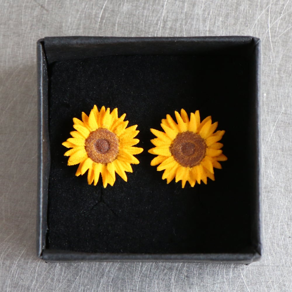 Image of 3D printed Earrings Van Gogh Sunflower 