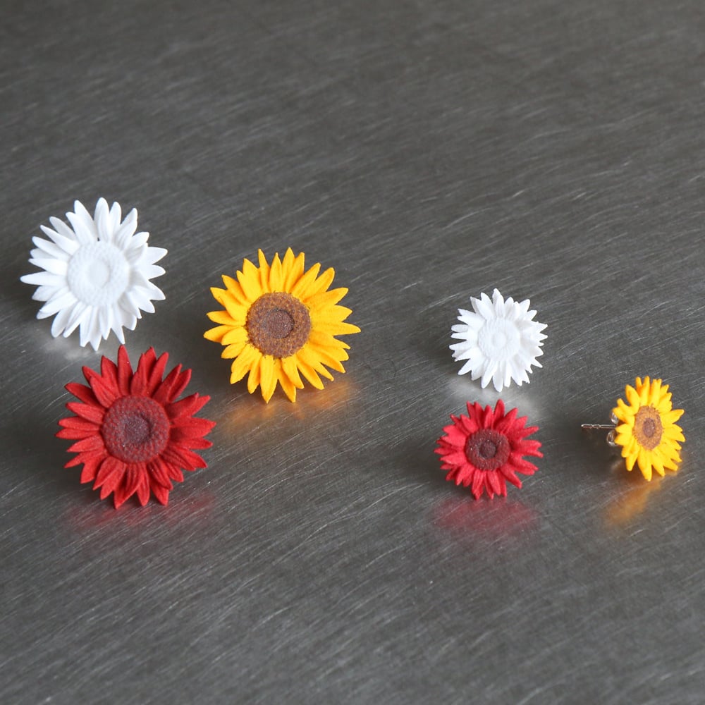 Image of 3D printed Earrings Van Gogh Sunflower 