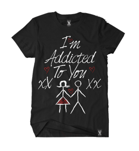 Image of I'M ADDICTED TO YOU T-SHIRT - BLACK