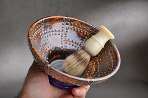 Image of Shaving Bowl Made To Order Rust Brown Sheet Metal Shaving Bowl by Symmetrical Pottery