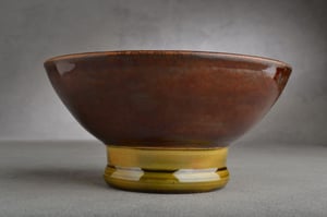 Image of Shaving Bowl Made To Order Leather Brown Dottie Shaving Bowl by Symmetrical Pottery