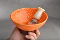 Image 1 of Shaving Bowl Made To Order Orange Dottie Shaving Bowl by Symmetrical Pottery
