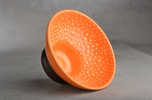 Image of Shaving Bowl Made To Order Orange Dottie Shaving Bowl by Symmetrical Pottery