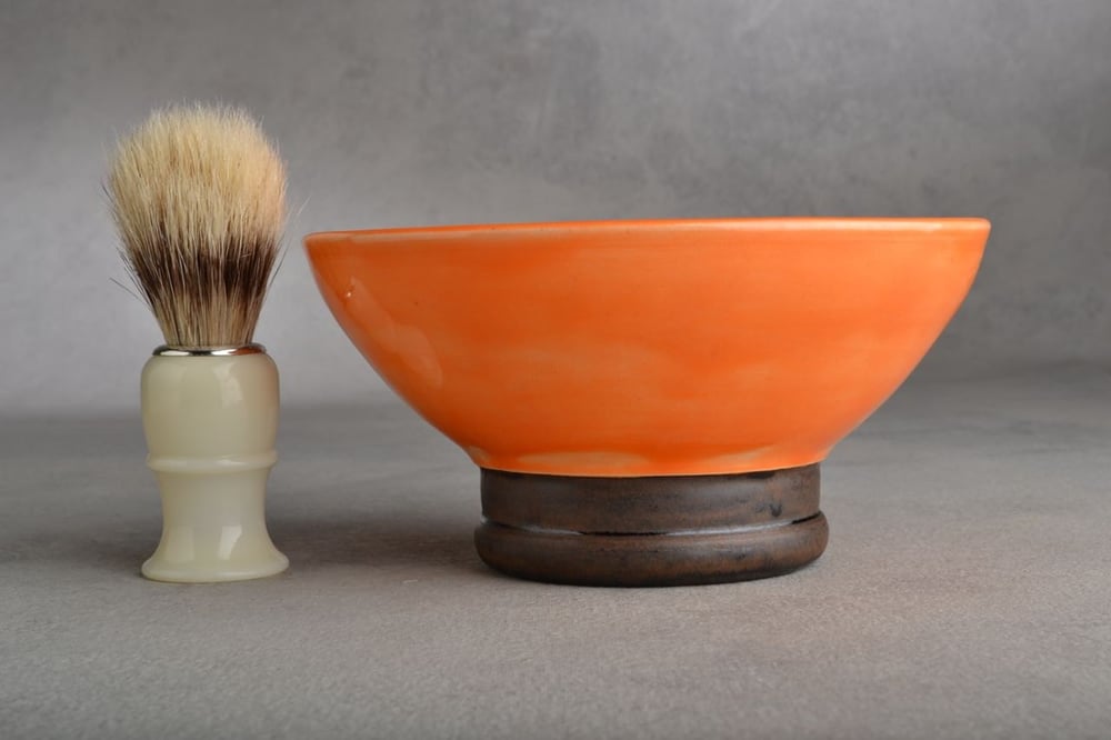 Shaving Bowl Made To Order Orange Dottie Shaving Bowl by Symmetrical