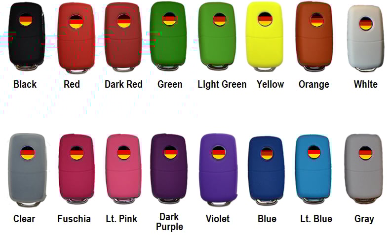 Image of Silicone Key Covers Fits All Keys MK4 MK5 MK6 Jetta Golf GTi Beetle Passat FOR VW Volkswagen