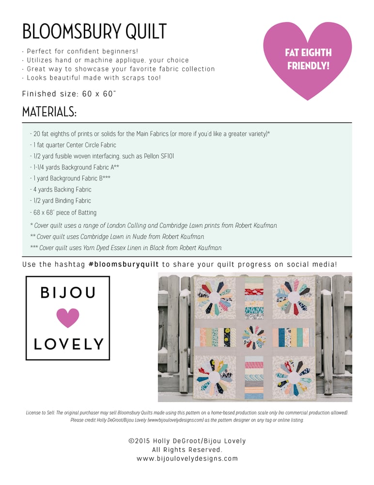 Image of Bloomsbury Quilt Pattern - PDF